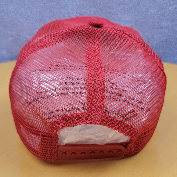 Embroidered USA Bald Eagle Shadow Snapback Trucker Hat Red American Flag Cap - Picture 8 of 16